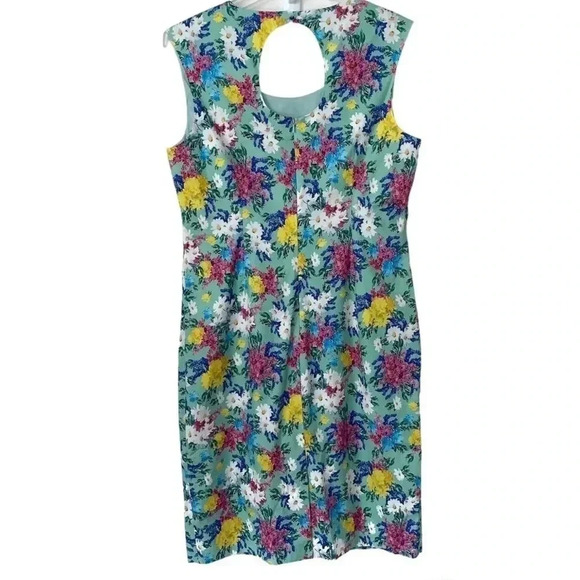 The J. Peterman Company Sleeveless Cotton Floral Dress Lined Sundress Size 2 NWT - Picture 2 of 8